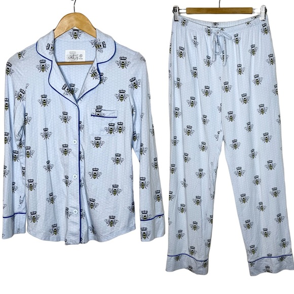 The Cat’s Pajamas Other - The Cat’s Pajamas Blue Queen Bee Luxe Pima Pajamas Set Small